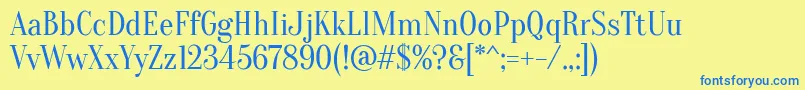 Czcionka Oranienbaum – niebieskie czcionki na żółtym tle