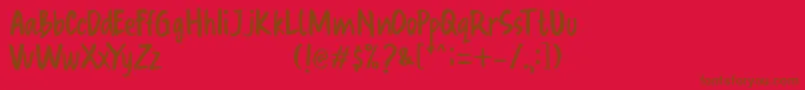 Oraret Font – Brown Fonts on Red Background