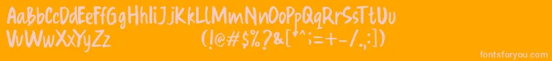 Oraret Font – Pink Fonts on Orange Background