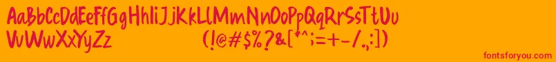 フォントOraret – オレンジの背景に赤い文字