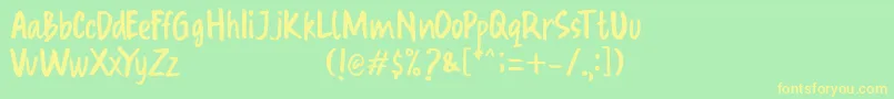 Oraret Font – Yellow Fonts on Green Background