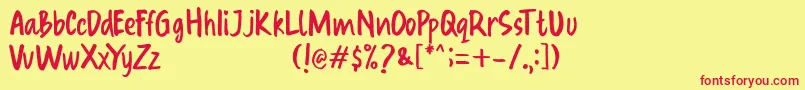 Oraret Font – Red Fonts on Yellow Background