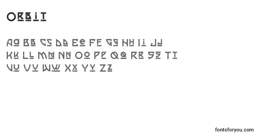 Schriftart Orbit – Alphabet, Zahlen, spezielle Symbole