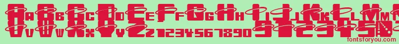 Orbitronio Font – Red Fonts on Green Background