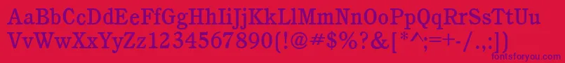 フォントCalgaryMediumRegular – 赤い背景に紫のフォント