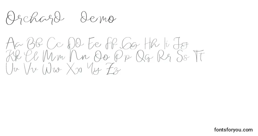 Czcionka Orchard   demo (136231) – alfabet, cyfry, specjalne znaki