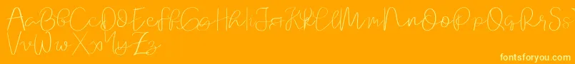 Orchard   demo Font – Yellow Fonts on Orange Background
