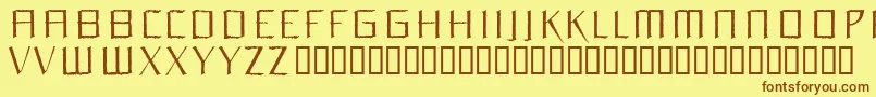 ORCHL   -fontti – ruskeat fontit keltaisella taustalla