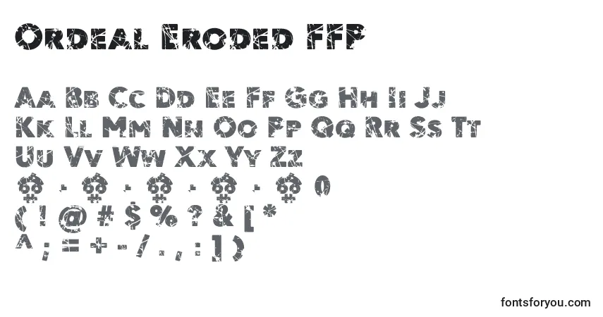 Шрифт Ordeal Eroded FFP – алфавит, цифры, специальные символы