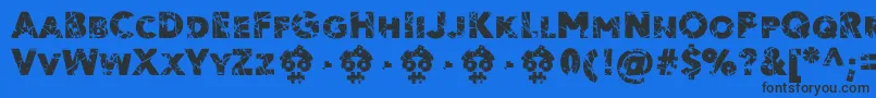 Ordeal Eroded FFP Font – Black Fonts on Blue Background