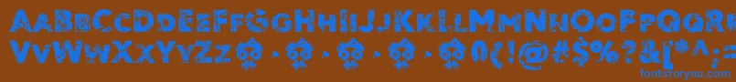 Ordeal Eroded FFP Font – Blue Fonts on Brown Background