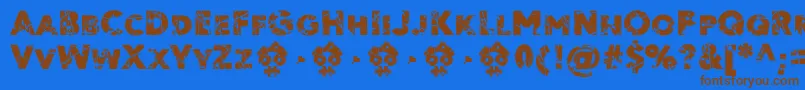 Ordeal Eroded FFP Font – Brown Fonts on Blue Background