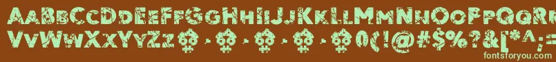 Ordeal Eroded FFP Font – Green Fonts on Brown Background