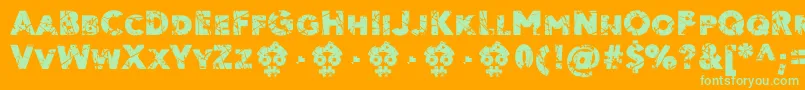 Ordeal Eroded FFP Font – Green Fonts on Orange Background