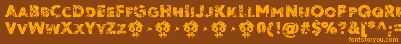 Ordeal Eroded FFP Font – Orange Fonts on Brown Background