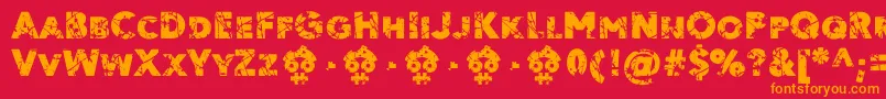Ordeal Eroded FFP Font – Orange Fonts on Red Background