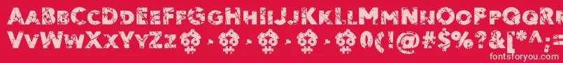 Ordeal Eroded FFP Font – Pink Fonts on Red Background