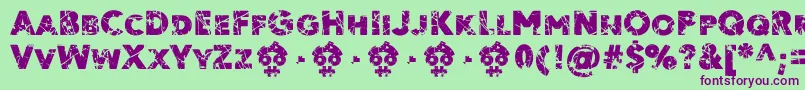 Ordeal Eroded FFP Font – Purple Fonts on Green Background