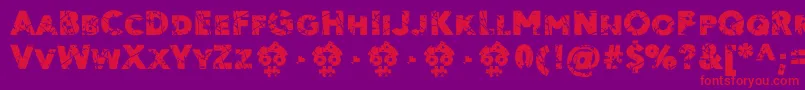 Ordeal Eroded FFP Font – Red Fonts on Purple Background