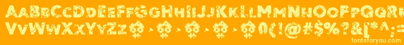 Ordeal Eroded FFP Font – Yellow Fonts on Orange Background