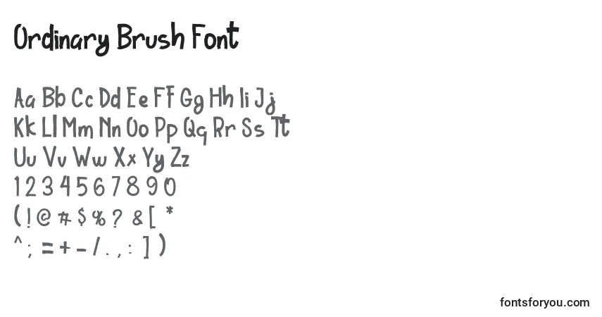 Schriftart Ordinary Brush Font – Alphabet, Zahlen, spezielle Symbole