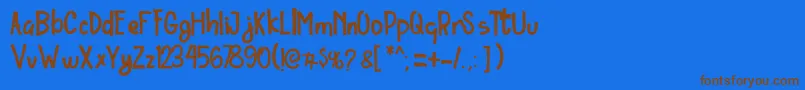 Ordinary Brush Font Font – Brown Fonts on Blue Background