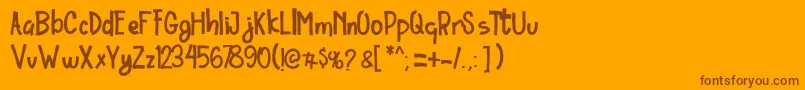フォントOrdinary Brush Font – オレンジの背景に茶色のフォント