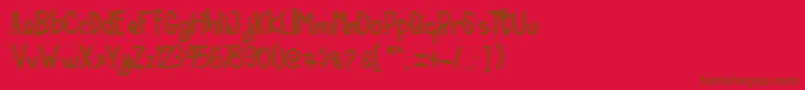 Ordinary Brush Font Font – Brown Fonts on Red Background