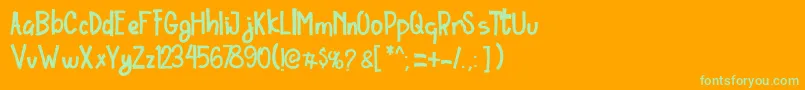 フォントOrdinary Brush Font – オレンジの背景に緑のフォント