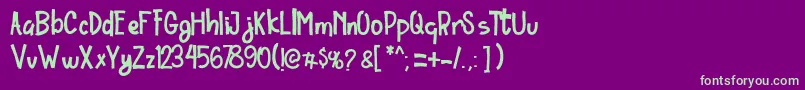 Ordinary Brush Font Font – Green Fonts on Purple Background