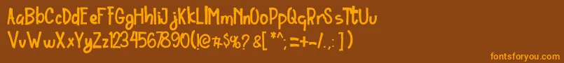 Ordinary Brush Font Font – Orange Fonts on Brown Background