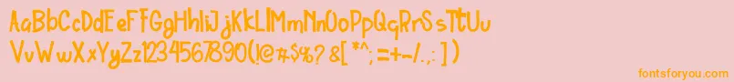 Ordinary Brush Font Font – Orange Fonts on Pink Background