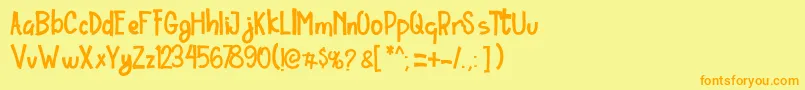 Шрифт Ordinary Brush Font – оранжевые шрифты на жёлтом фоне