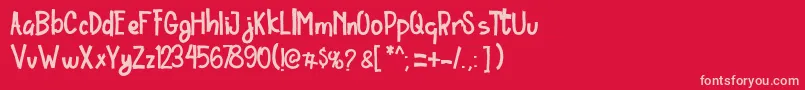 フォントOrdinary Brush Font – 赤い背景にピンクのフォント