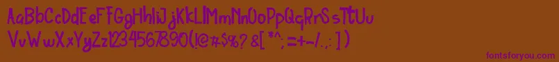 Czcionka Ordinary Brush Font – fioletowe czcionki na brązowym tle