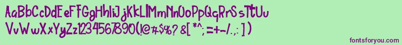Ordinary Brush Font Font – Purple Fonts on Green Background