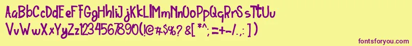 Шрифт Ordinary Brush Font – фиолетовые шрифты на жёлтом фоне