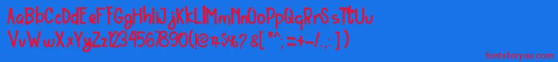 Ordinary Brush Font Font – Red Fonts on Blue Background