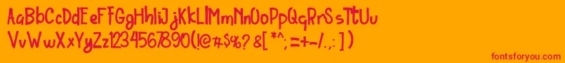 Шрифт Ordinary Brush Font – красные шрифты на оранжевом фоне