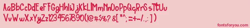Czcionka Ordinary Brush Font – czerwone czcionki na różowym tle