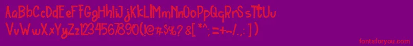 Ordinary Brush Font Font – Red Fonts on Purple Background