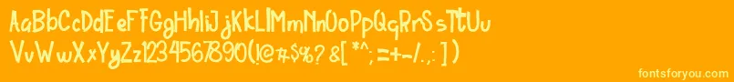 Fonte Ordinary Brush Font – fontes amarelas em um fundo laranja