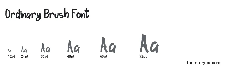 Размеры шрифта Ordinary Brush Font