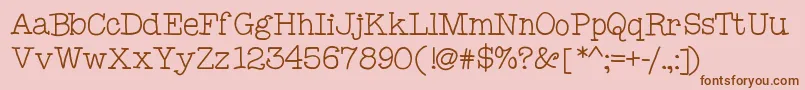Mixcomic-Schriftart – Braune Schriften auf rosa Hintergrund