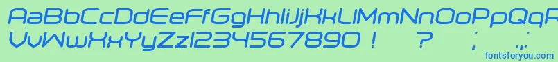 Orenburg BoldItalic Font – Blue Fonts on Green Background