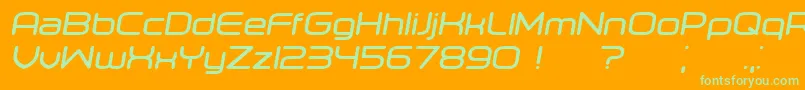 Orenburg BoldItalic Font – Green Fonts on Orange Background
