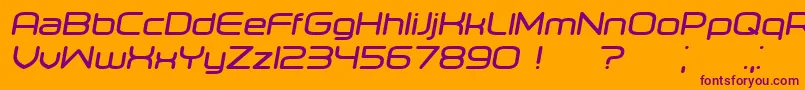 Orenburg BoldItalic Font – Purple Fonts on Orange Background