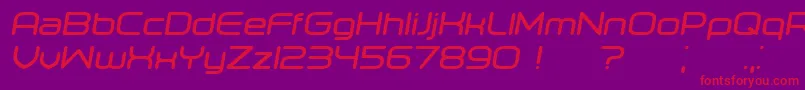 Orenburg BoldItalic Font – Red Fonts on Purple Background