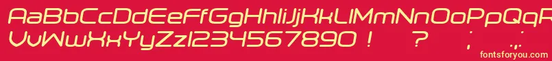 Orenburg BoldItalic Font – Yellow Fonts on Red Background