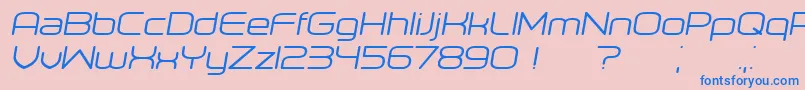 fuente Orenburg Italic – Fuentes Azules Sobre Fondo Rosa